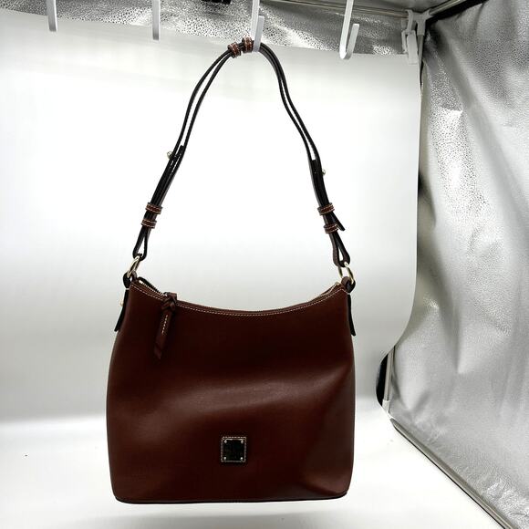 Dooney & Bourke Handbags Saffiano Leather Hobo Bags Amber Brown - Picture 3 of 15